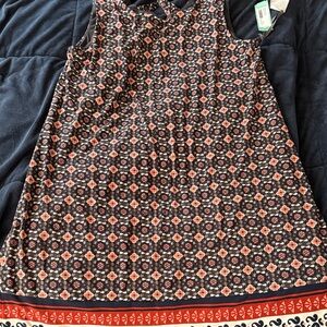 Floral Sleeveless Dress - Black and Red